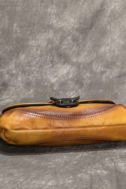 Boutique Yellow Rub color Paitings Calf Leather Satchel Handbag