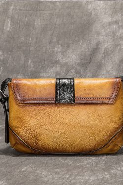 Boutique Yellow Rub color Paitings Calf Leather Satchel Handbag