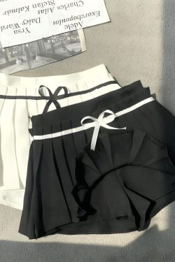 Bow Belt Pleated Mini Skort