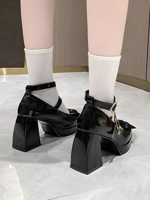 Bow & Heart Mary Jane High Heels