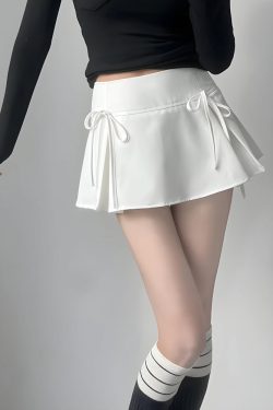 Bow Pleated Mini Skirt