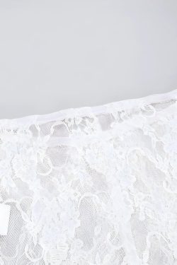 Bow Transparent Lace Flare Pants