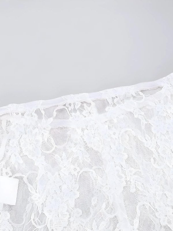 Bow Transparent Lace Flare Pants