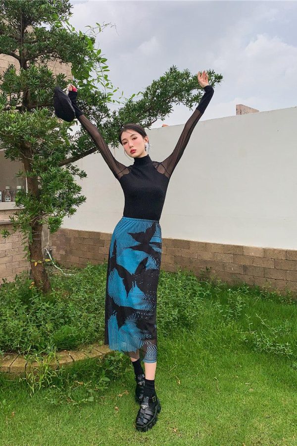 Butterfly Midi Pencil Skirt