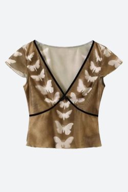 Butterfly V Neck Top