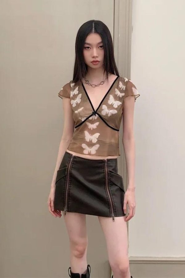 Butterfly V Neck Top