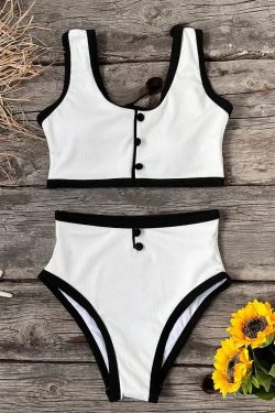 Button Up Bikini Set