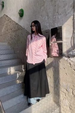 Button-Up Striped Shirt With Striped Tie