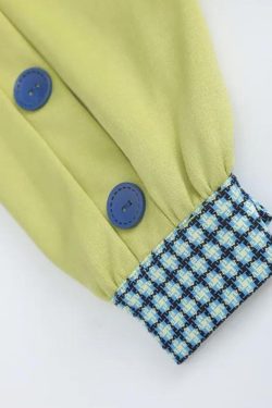 Buttoned Sleeved Patchwork Shirt