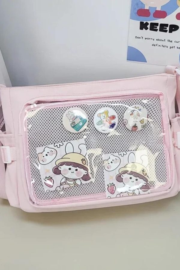 Candy Color Ita Bag: Kawaii Preppy Crossbody Shoulder Tote
