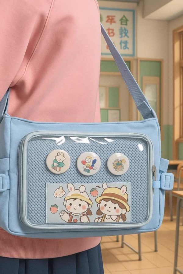 Candy Color Ita Bag: Kawaii Preppy Crossbody Shoulder Tote