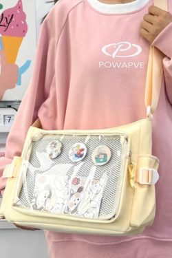 Candy Color Ita Bag: Kawaii Preppy Crossbody Shoulder Tote