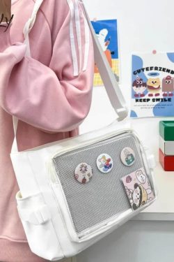 Candy Color Ita Bag: Kawaii Preppy Crossbody Shoulder Tote