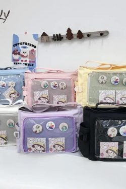 Candy Color Ita Bag: Kawaii Preppy Crossbody Shoulder Tote