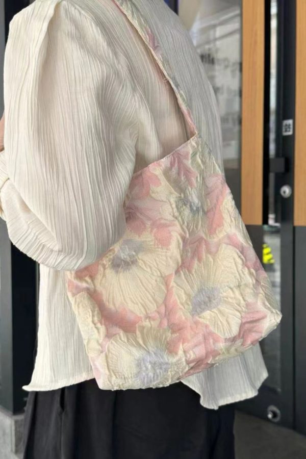 Casual Beige Print Canvas Satchel Handbag