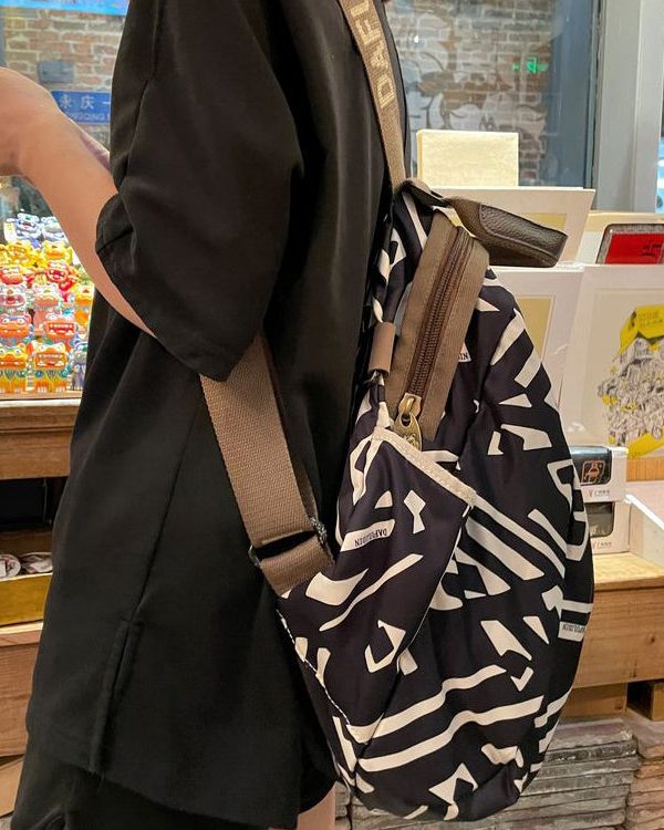 Casual Black Print Solid Durable Backpack Bag