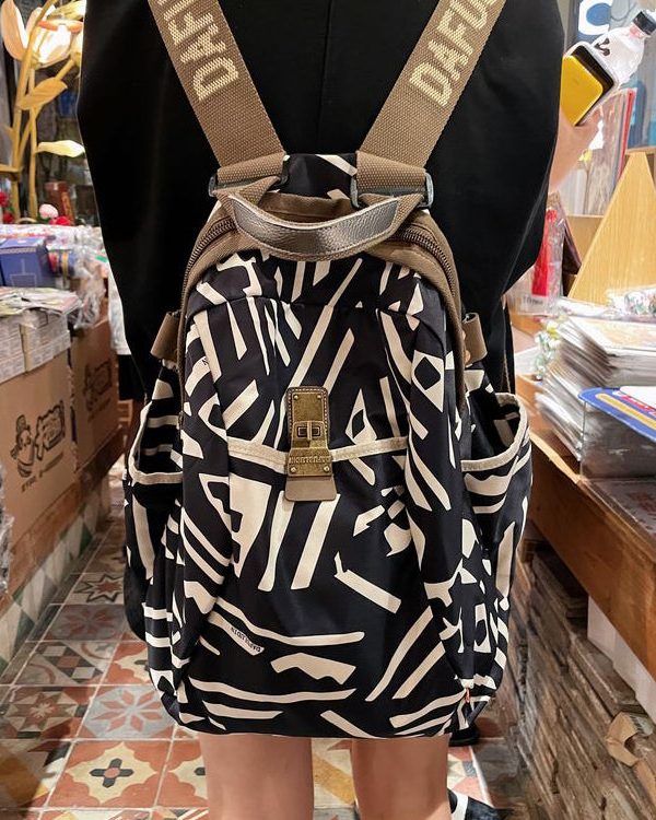 Casual Black Print Solid Durable Backpack Bag
