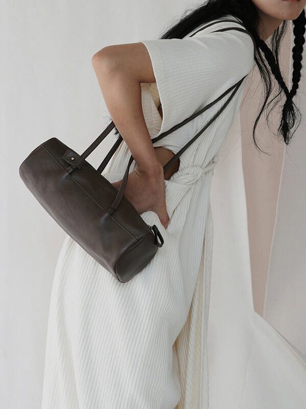 Casual Black Rectangle Solid Durable Faux Leather Bucket Bag