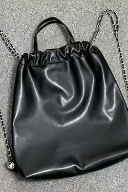 Casual Black Velour Gem Stone Patchwork Faux Leather Backpack Bag