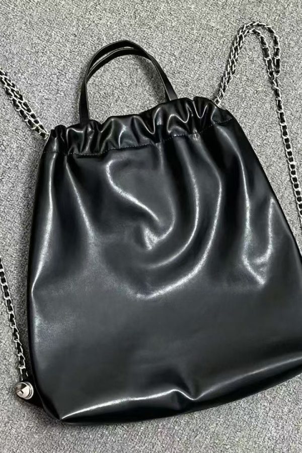 Casual Black Velour Gem Stone Patchwork Faux Leather Backpack Bag