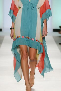 Casual Blue Asymmetrical Striped Cotton Dresses Summer