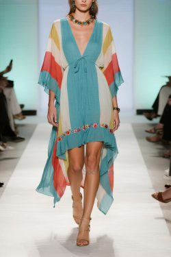 Casual Blue Asymmetrical Striped Cotton Dresses Summer