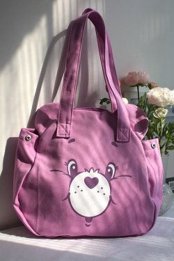 Casual Blue Cartoon Print Large Capacity Satchel Bag Handbag