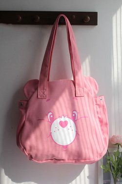 Casual Blue Cartoon Print Large Capacity Satchel Bag Handbag