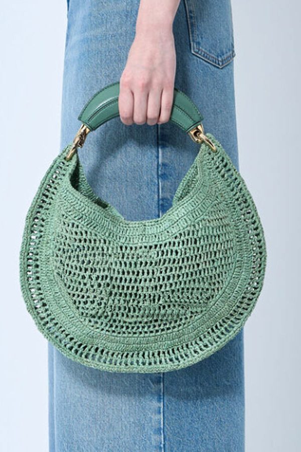 Casual Brown Hollow Out Round Shaped Faux Leather Tote Handbag