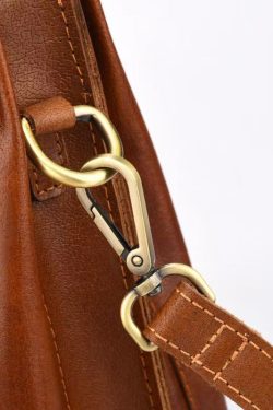 Casual Brown Large Capacity Calf Leather Satchel Handbag