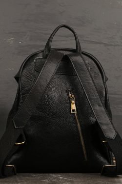 Casual Brown Solid Calf Leather Backpack Bag