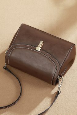Casual Coffee Versatile Faux Leather Messenger Bag