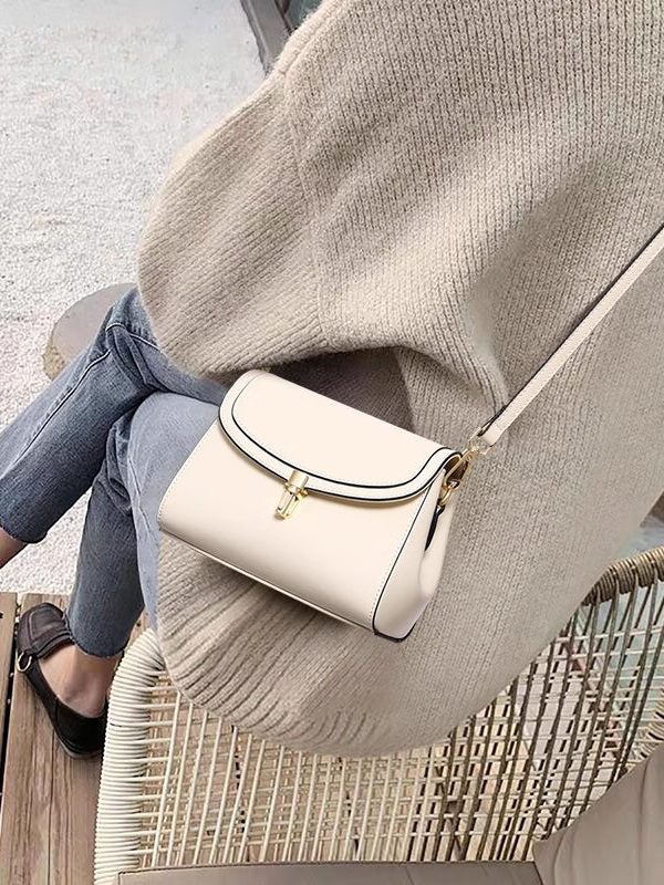 Casual Coffee Versatile Faux Leather Messenger Bag