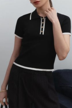 Casual Contrast Corduroy Top