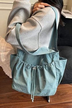 Casual Drawstring Large Capacity Nylon Women Handbags