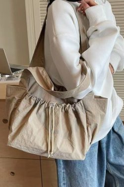Casual Drawstring Large Capacity Nylon Women Handbags