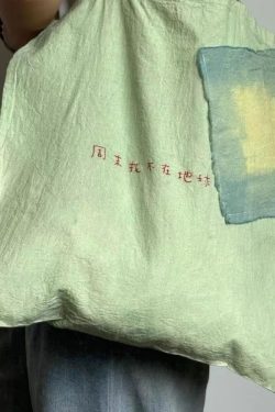 Casual Green Embroideried Canvas Satchel Handbag