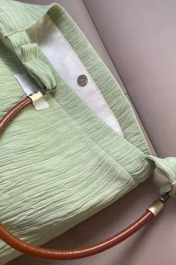 Casual Green Large Capacity Canvas Satchel Handbag