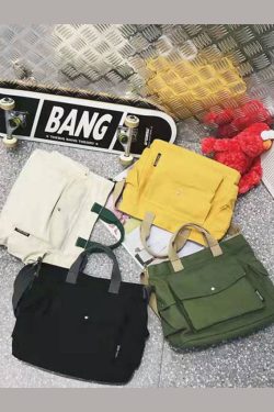 Casual Green Solid Canvas Messenger Bag