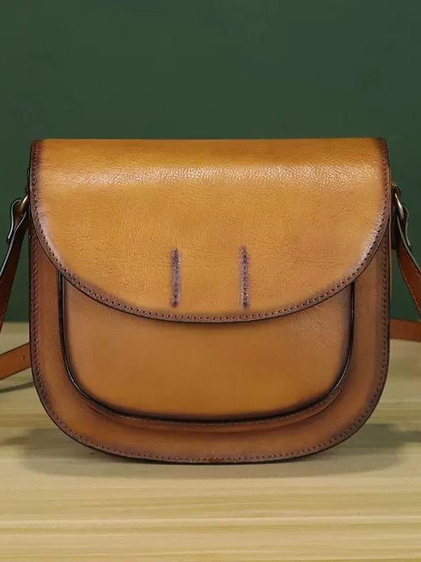 Casual Multicolour Orange Tie Dye Calf Leather Satchel Handbag