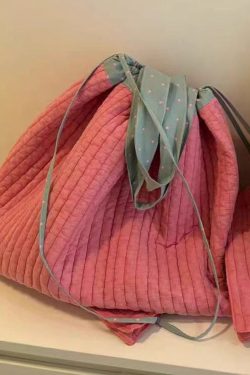 Casual Pink Large Capacity Drawstring Canvas Backpack Bag