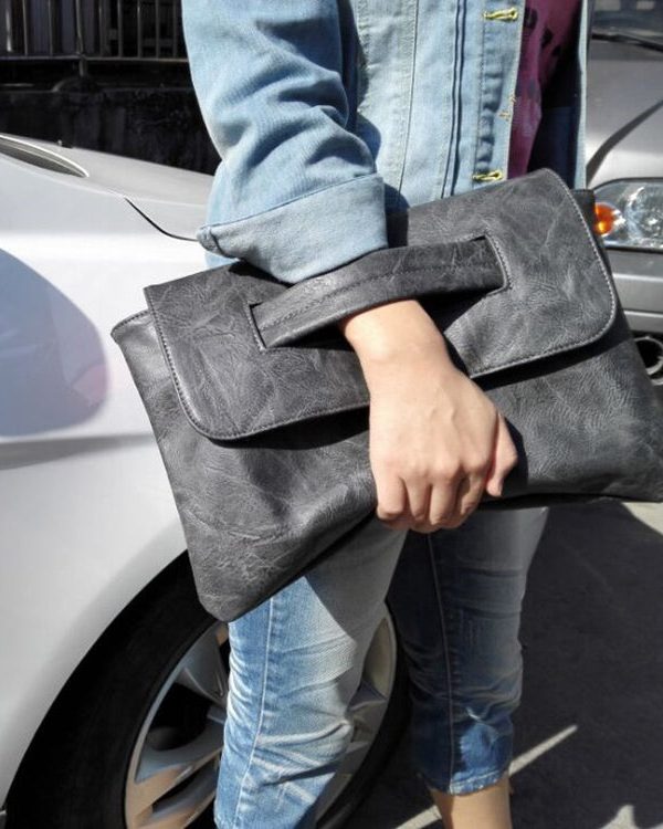 Casual Red Patchwork Faux Leather Wallet Purse