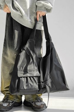 Casual Versatile Black Large Capacity Crossbody Bag