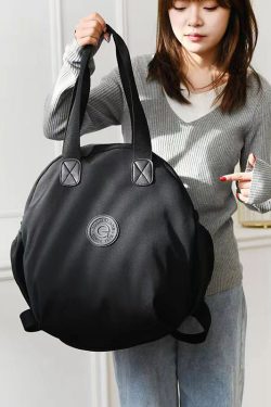 Casual Versatile Black Nylon Durable Tote Handbag