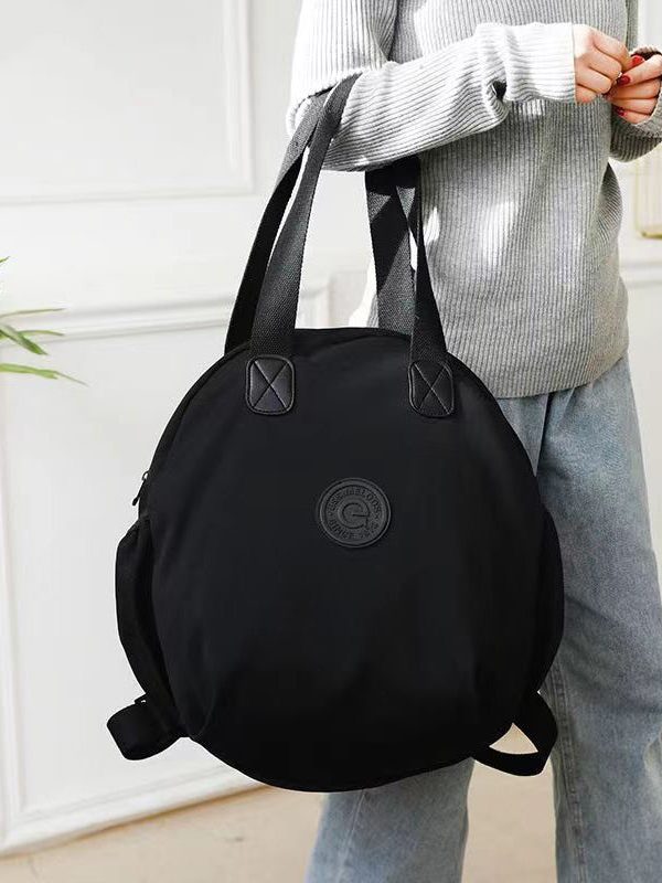 Casual Versatile Black Nylon Durable Tote Handbag