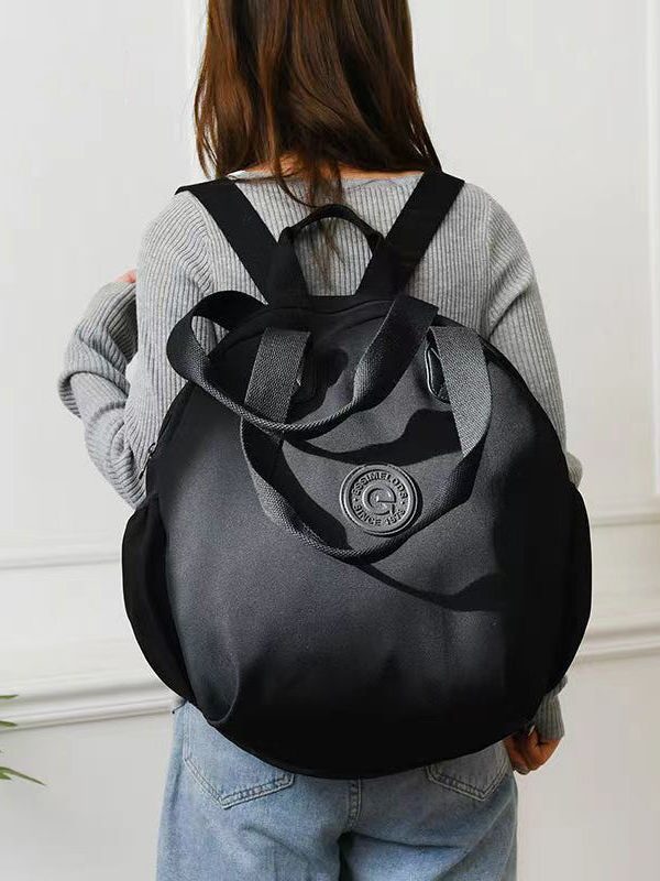 Casual Versatile Black Nylon Durable Tote Handbag