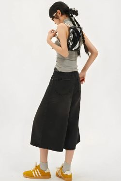 Casual Wide Leg Denim Shorts