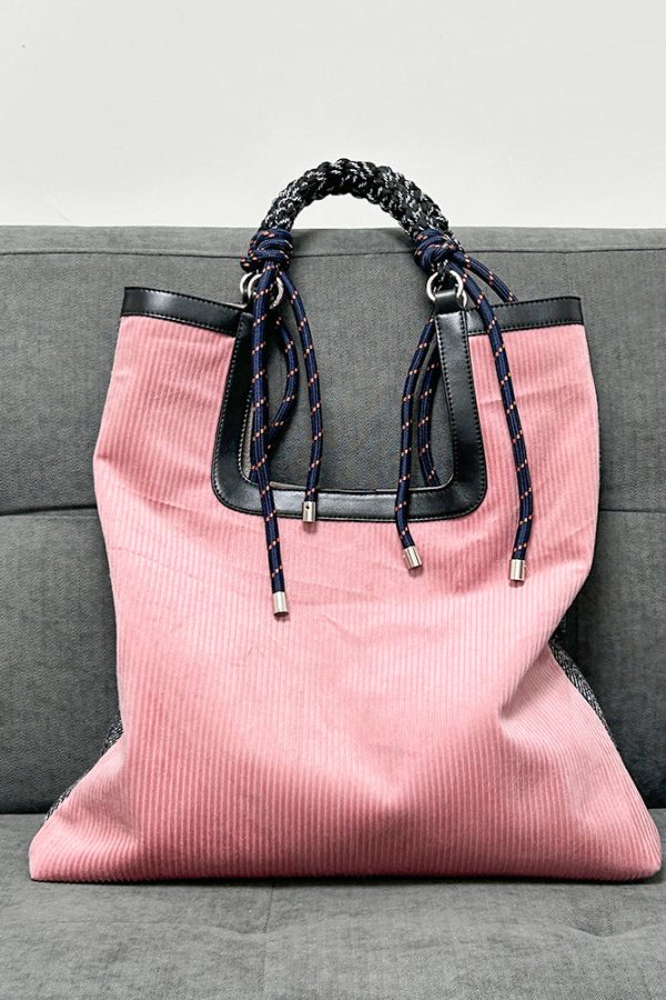 Casual Yellow Large Capacity Corduroy Shoulder Bag