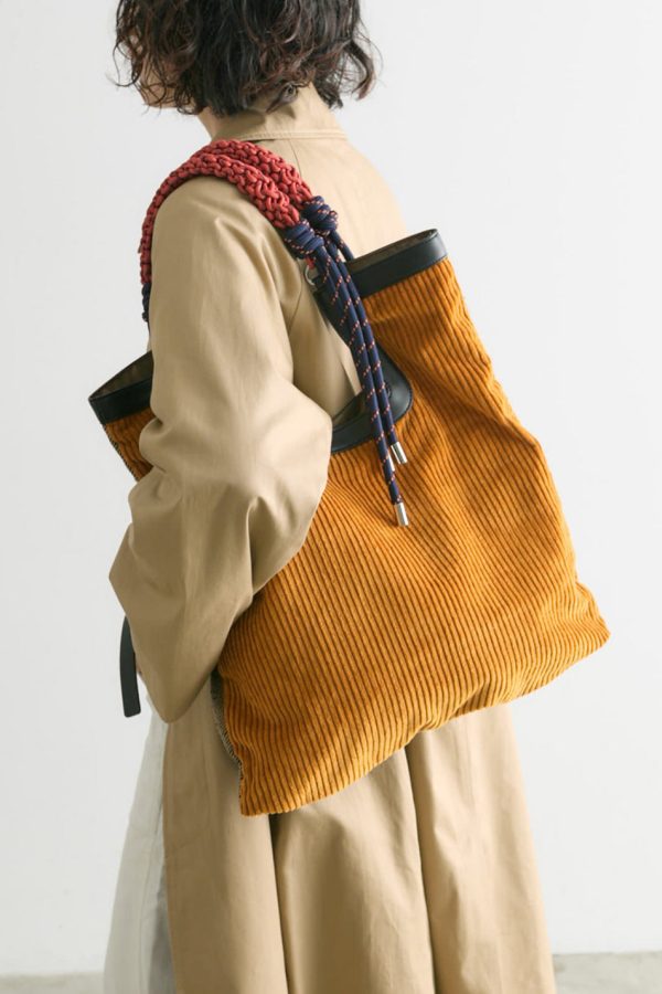 Casual Yellow Large Capacity Corduroy Shoulder Bag