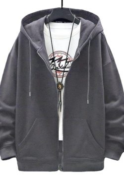 Casual Zip-Up Men Hoodie